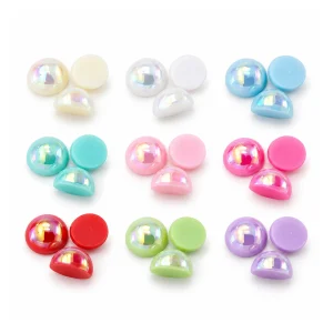 Flat-Back ABS Half Pearls representative available color options