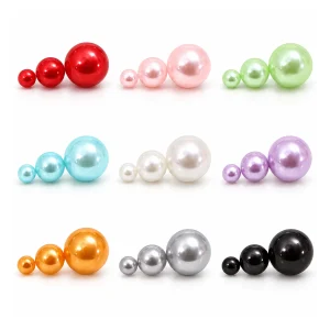 Iridescent ABS No-Hole Round Pearls representative available color options