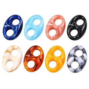 Representative color options for oval two-hole acrylic beads