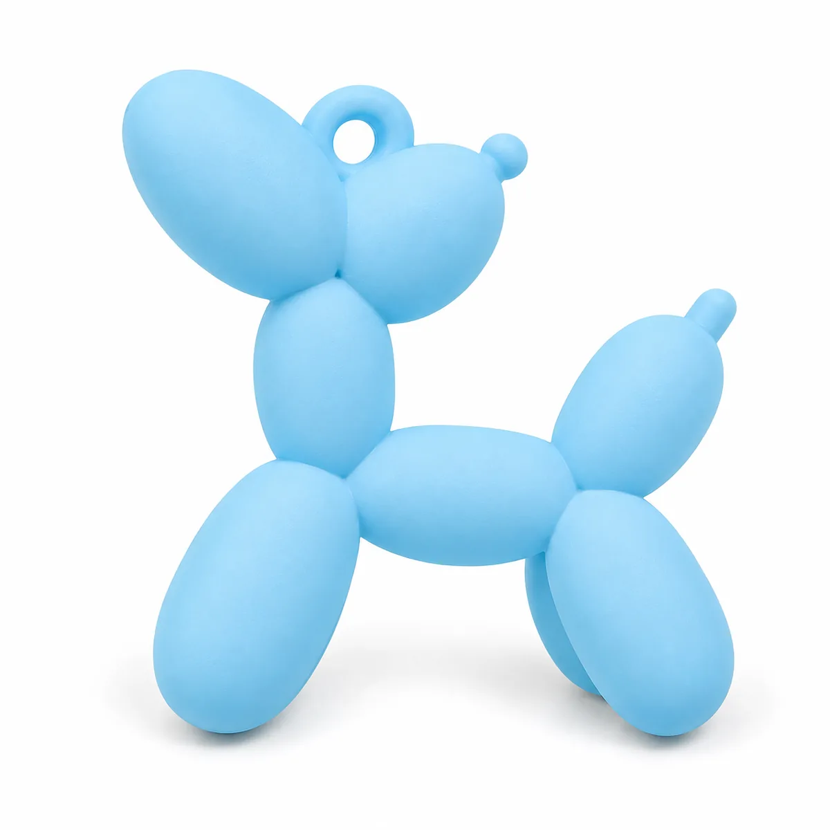 Sky Blue matte acrylic balloon-dog charm with molded hanging loop