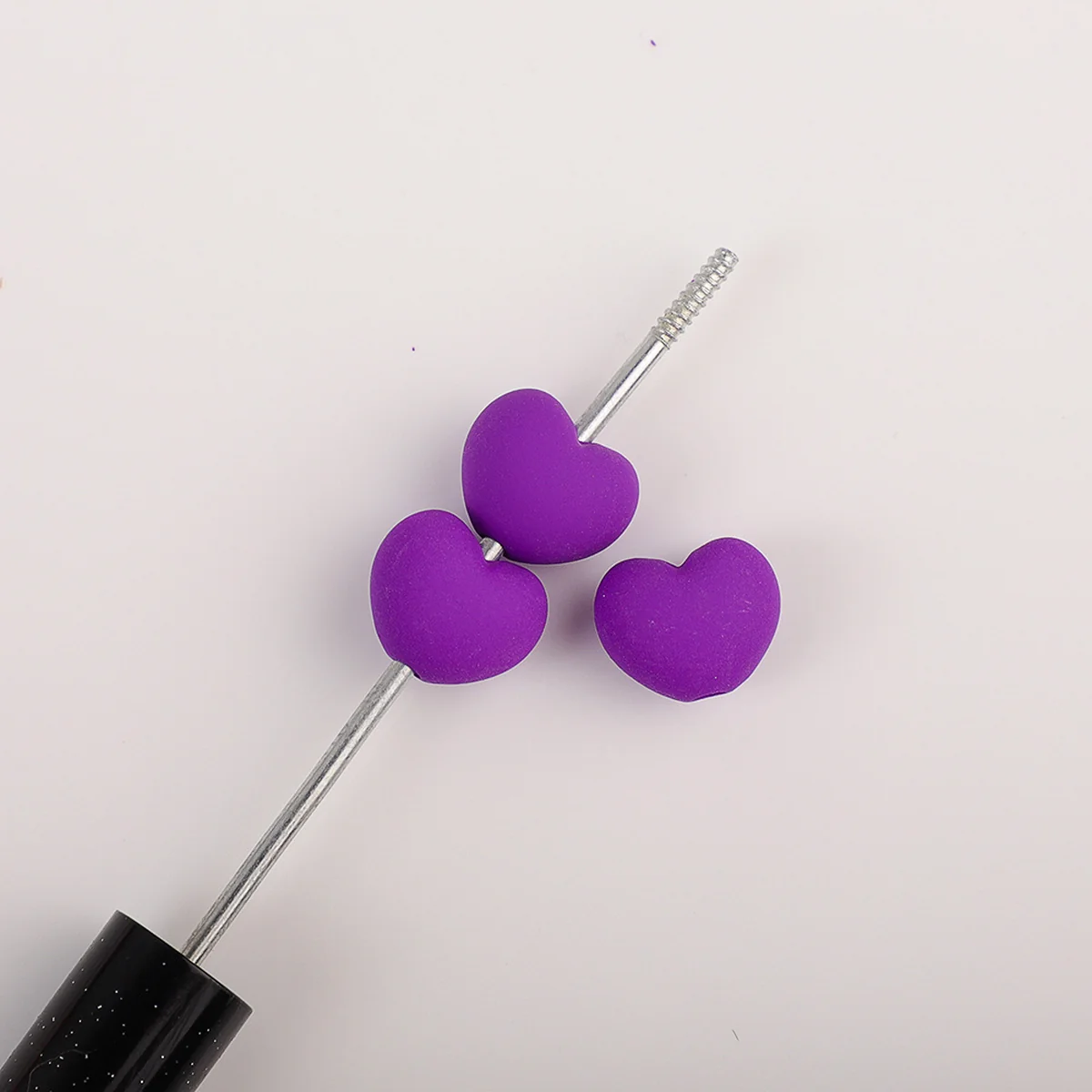 Purple Neon acrylic heart beads, selected photographed option