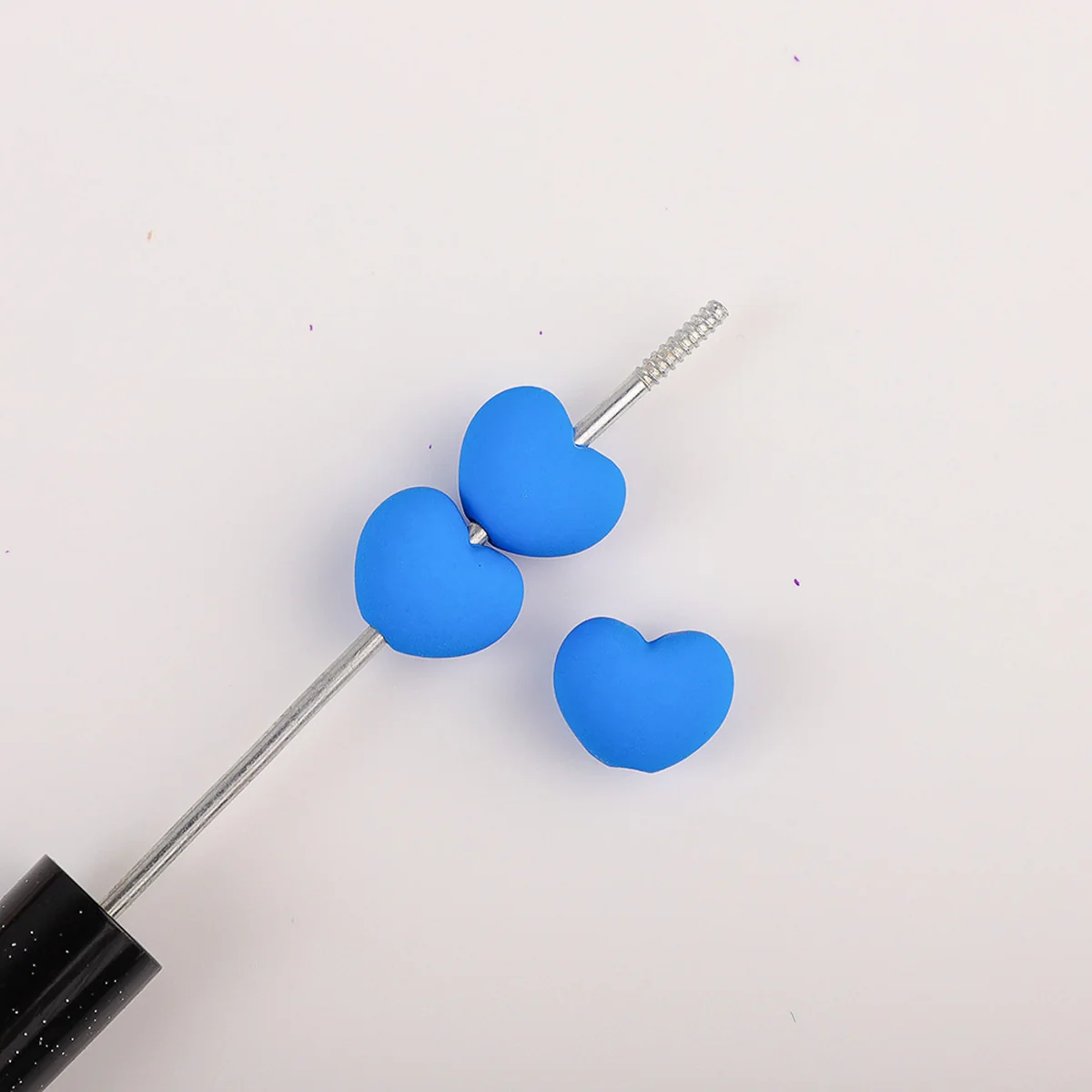 Blue Neon acrylic heart beads, selected photographed option