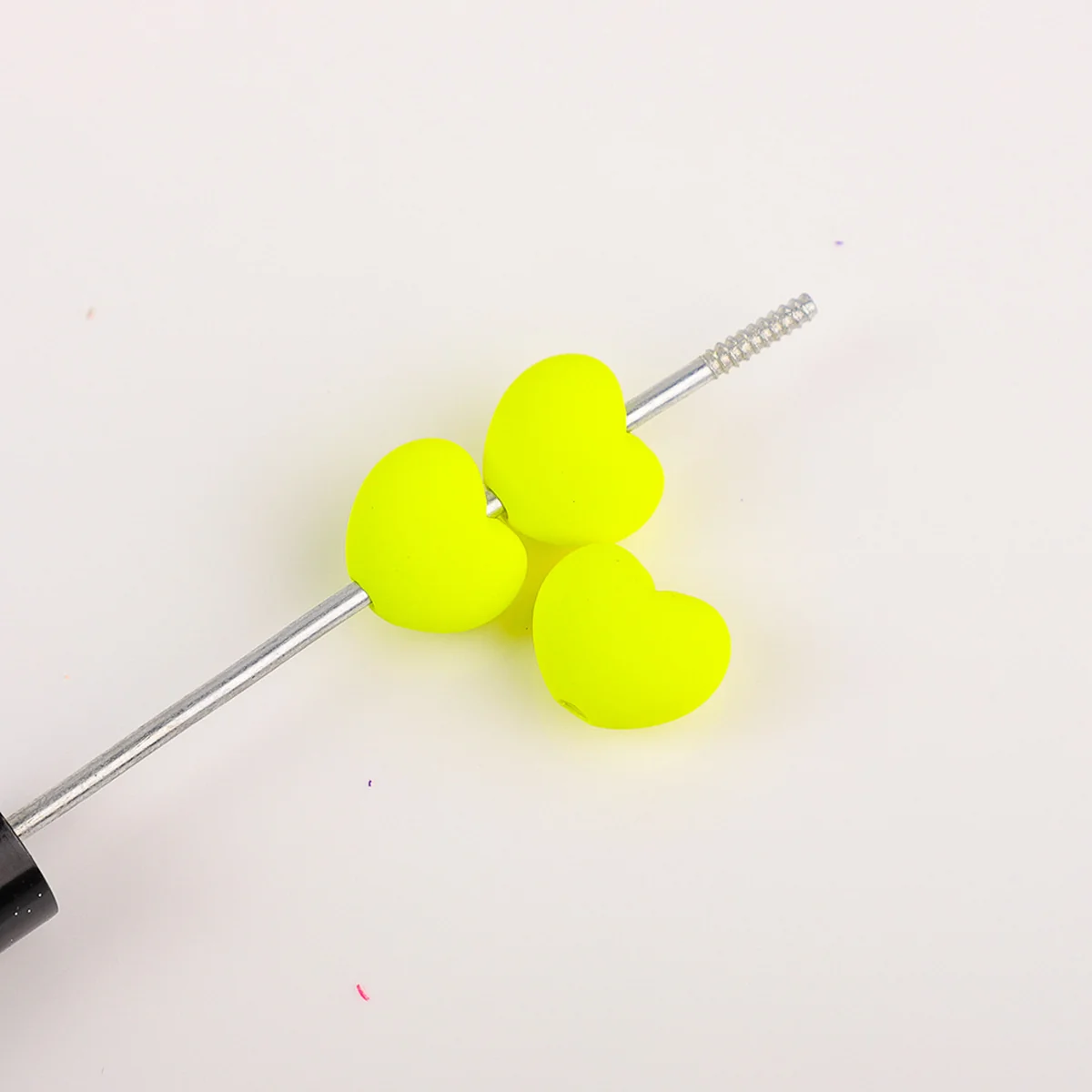 Yellow Neon acrylic heart beads, selected photographed option