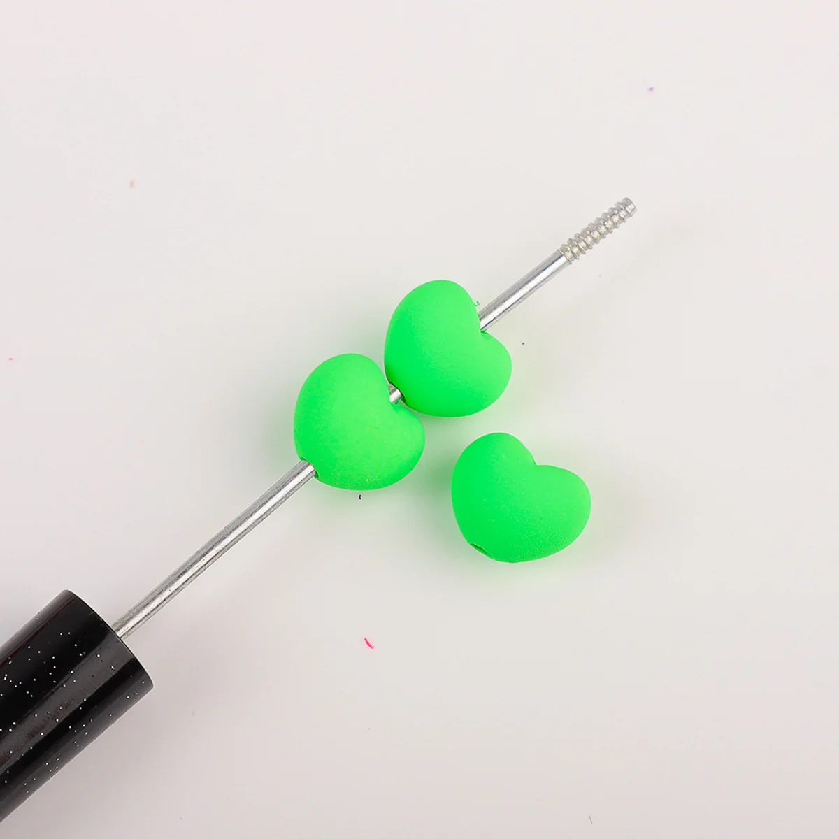Green Neon acrylic heart beads, selected photographed option