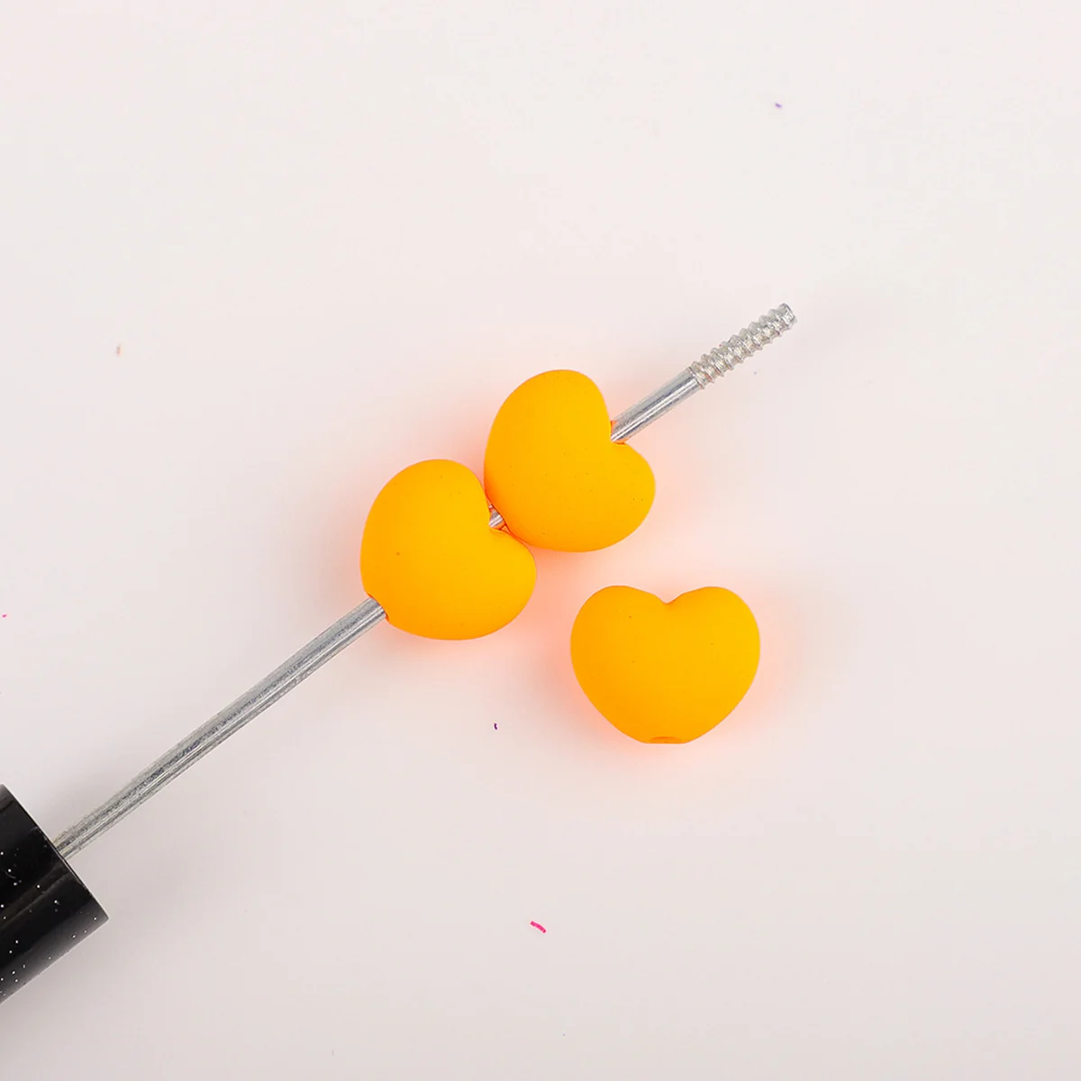 Orange Neon acrylic heart beads, selected photographed option