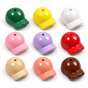 Nine actual color options for painted acrylic cap beads