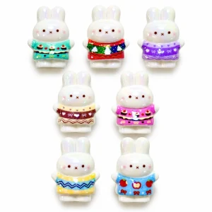 Iridescent Sweater Bunny Acrylic Beads representative assortment