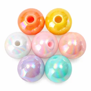 Iridescent Acrylic Round Beads representative color options