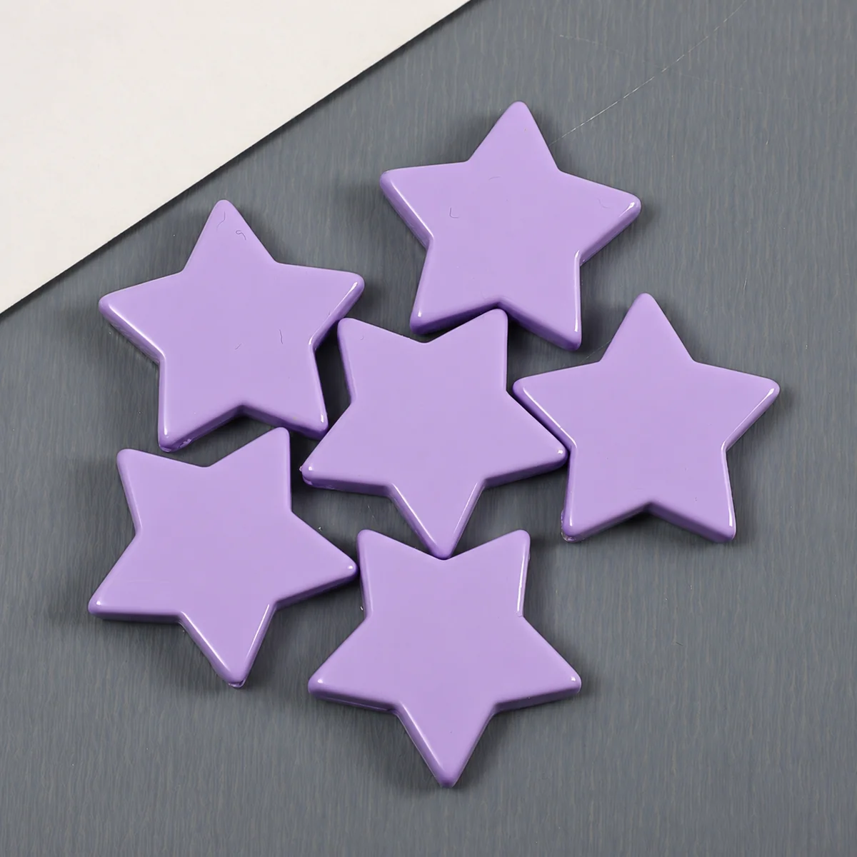 Lavender Flat Star Acrylic Beads, actual option photograph