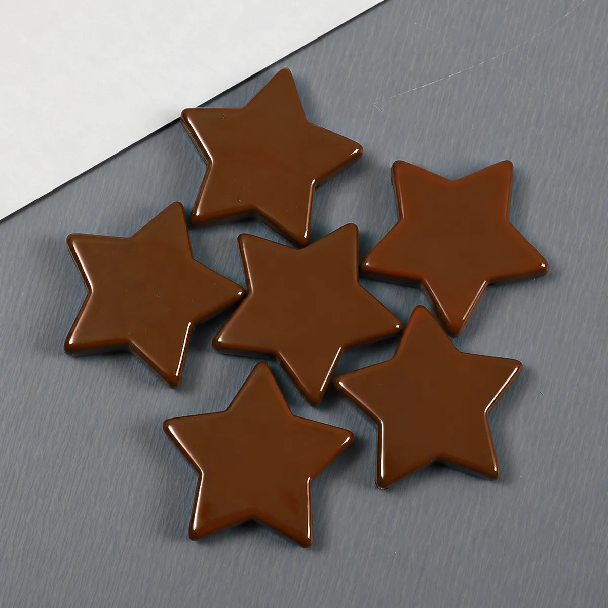 Dark Brown Flat Star Acrylic Beads, actual option photograph