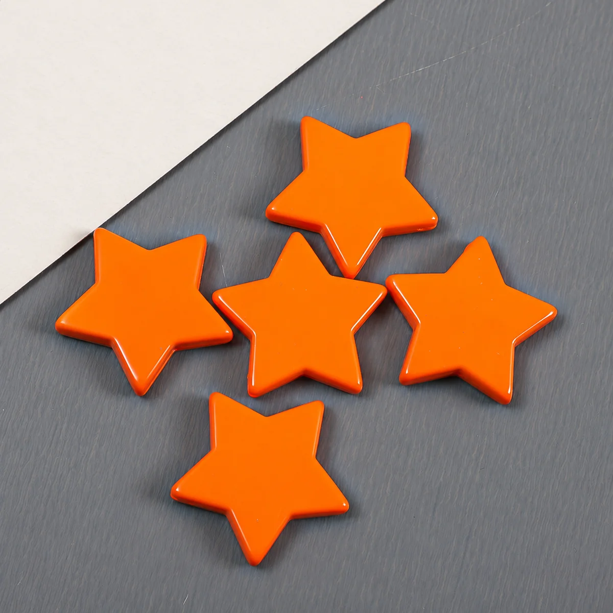 Orange Flat Star Acrylic Beads, actual option photograph