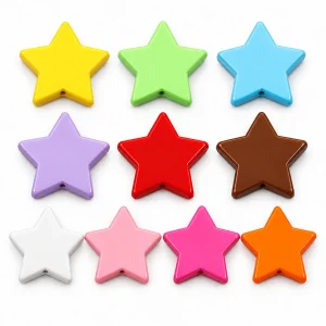 Flat Star Acrylic Beads representative color options