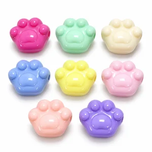 Macaron Paw Acrylic Beads representative colors