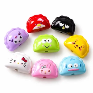 Printed Cartoon Dumpling Acrylic Beads representative appearance