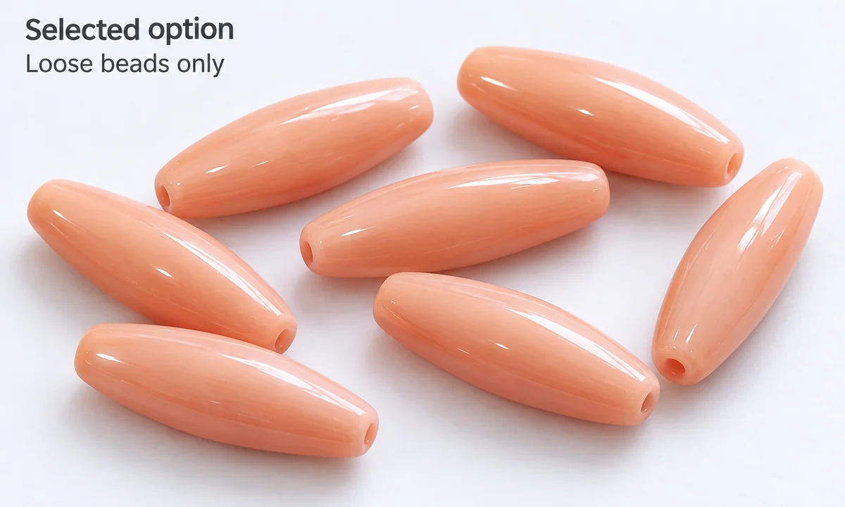 One selected option of opaque glass spindle beads
