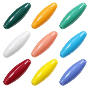 Nine color options for opaque glass spindle beads