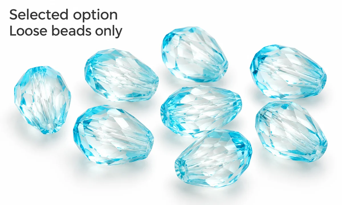 Isang napiling opsyon ng faceted glass teardrop beads
