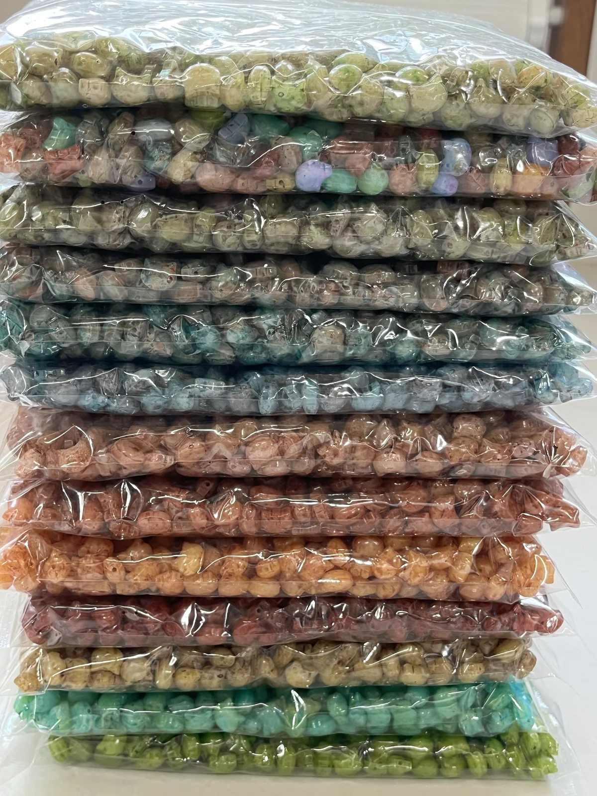Ventes réelles de sacs de perles tête de chat en verre de style Picasso