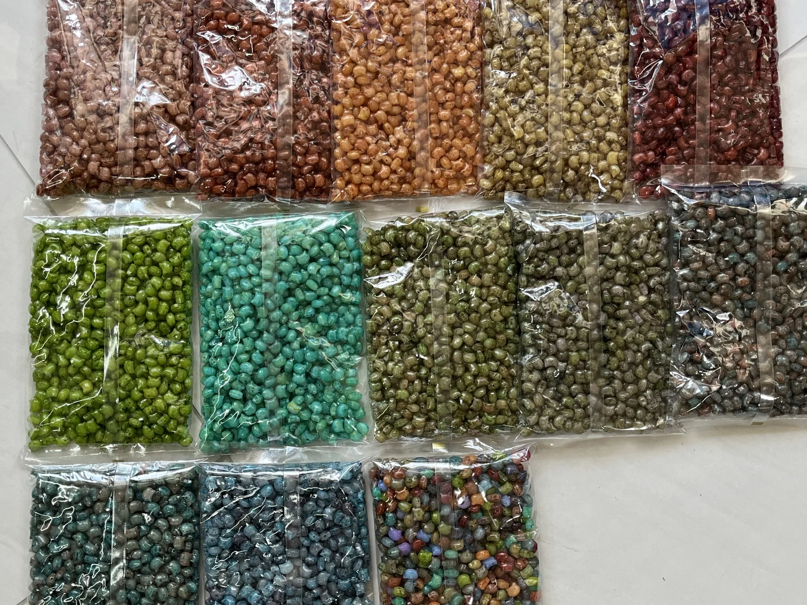 Actual color options photographed in sales bags; choose one option per pack