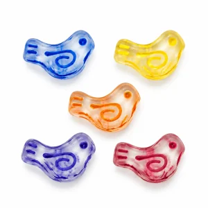 Representative color options of translucent glass bird beads