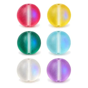 Frosted Iridescent Glass Bead Strands representative available colors
