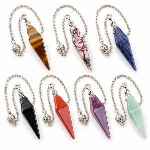 Faceted Stone Pendulums with Chain representative appearance