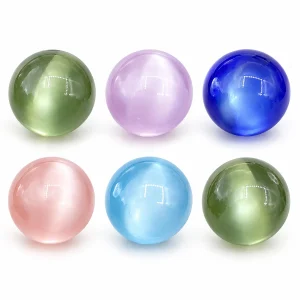 Cat-Eye Effect Resin Round Beads in representative color options