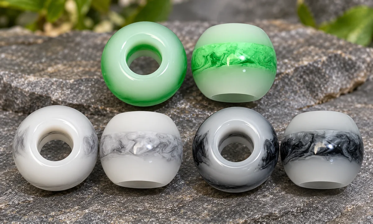 Marbled bands on a rounded barrel body
