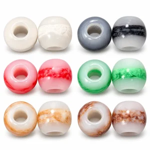 Marbled Large-Hole Resin Beads in representative color options