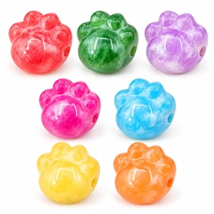 UV Color-Changing Paw Resin Beads in representative colors