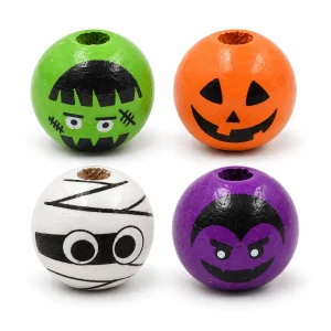 Halloween Face Wooden Beads available styles